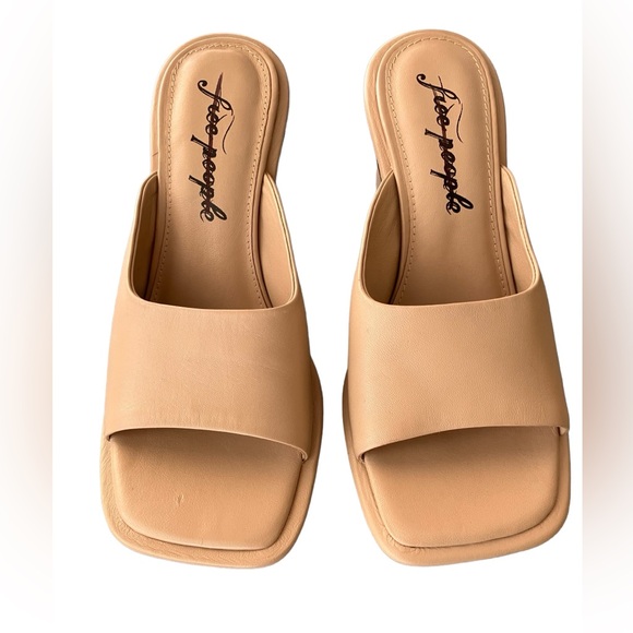 Free People Beige Open Toe Heels Size 38.5 New Without Box - Picture 8 of 8